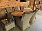 Prachtige 8 delige luxe loungeset met hockers en kussens, Tuin en Terras, Tuinsets en Loungesets, Ophalen, Loungeset, Wicker, Hocker