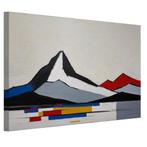 Toile de paysage de montagne minimaliste 60x40cm - 18mm., Moins de 50 cm, Envoi, Création originale, 50 à 75 cm