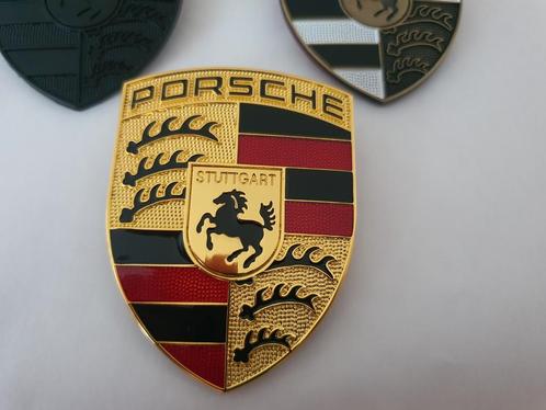 Porsche metalen capot logo +- 68 mm x +- 50 mm, Auto-onderdelen, Klein materiaal, Porsche, Nieuw, Ophalen of Verzenden