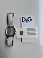 D&G horloge (Dolce & Gabbana) met wit leren bandje, Dolce & Gabbana, Ophalen of Verzenden, Zo goed als nieuw, Polshorloge