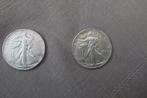 2 x halve dollar liberty 1941 en 1942, Postzegels en Munten, Munten | Amerika, Setje, Zilver, Verzenden, Noord-Amerika