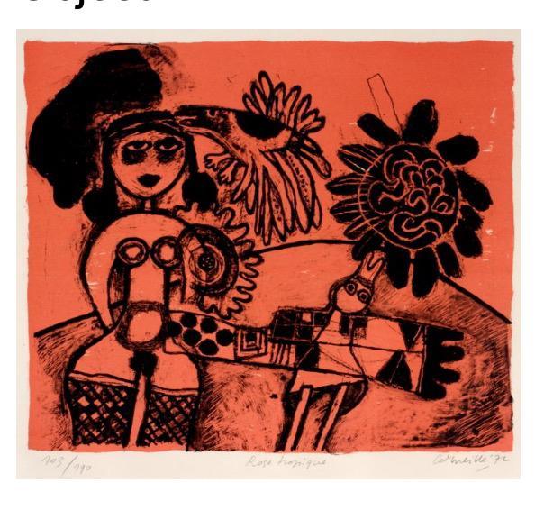 CORNEILLE - Litho 1972 “Rose Tropique”, Antiek en Kunst, Kunst | Litho's en Zeefdrukken, Ophalen