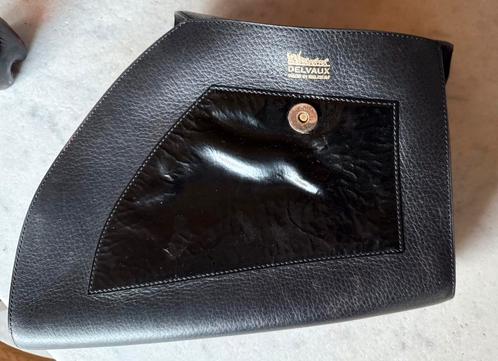 Delvaux 1986 vintage pochette tas, Handtassen en Accessoires, Portemonnees, Zo goed als nieuw, Overige merken, Zwart, Leder, Ophalen