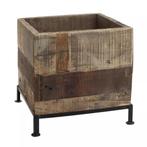 Nieuwe houten bloembak PTMD ZAZZ op ijzeren frame plantenbak, Tuin en Terras, Bloempotten, Ophalen, Overige materialen, 40 cm of meer