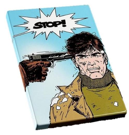 Tableau en tôle d'acier émaillée / email bord XIII - “Stop!”, Antiek en Kunst, Antiek | Email, Ophalen