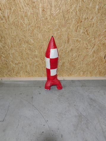Papier-maché Kuifje Raket – Handgemaakt Decorobject beschikbaar voor biedingen
