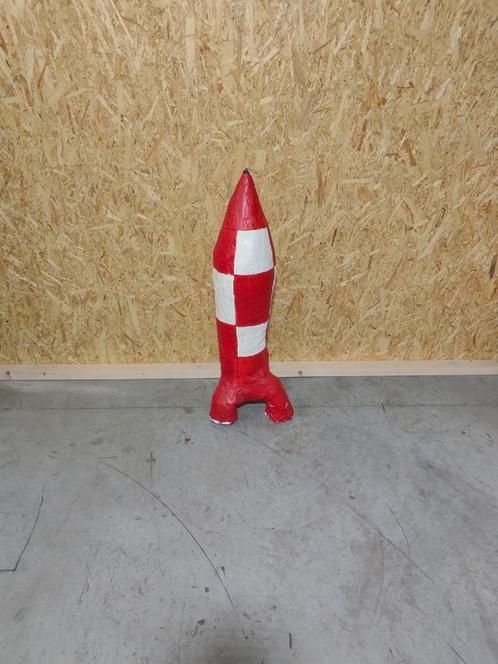 Papier-maché Kuifje Raket – Handgemaakt Decorobject, Huis en Inrichting, Overige Huis en Inrichting, Gebruikt, Ophalen