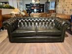 Originele engelse 2,5 zits chesterfield bank Groen zetel, Antiek en Kunst, Ophalen of Verzenden