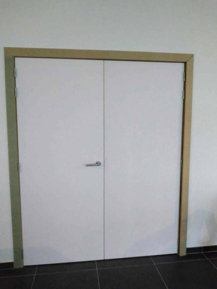 Dubbele houten deur, Doe-het-zelf en Bouw, Deuren en Vliegenramen, Zo goed als nieuw, Binnendeur, 200 tot 215 cm, 120 cm of meer