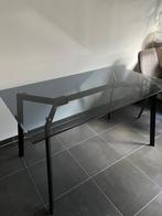 Eettafel 140x80 cm smoked glas, Ophalen, 100 tot 150 cm, 50 tot 100 cm, Vier personen