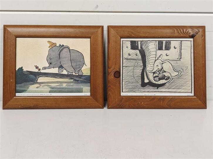 A6636 Prints Dumbo Originele Schetsen, Antiek en Kunst, Kunst | Tekeningen en Fotografie, Ophalen of Verzenden
