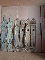 Antiek brons deurbeslag, meubelbeslag, slotplaten, klinken., Ophalen, Brons