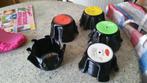 jw1220: mooie bloempot Cachepot, gemaakt van vinyl lp., Tuin en Terras, Bloempotten, Kunststof, Rond, Zo goed als nieuw, Tuin