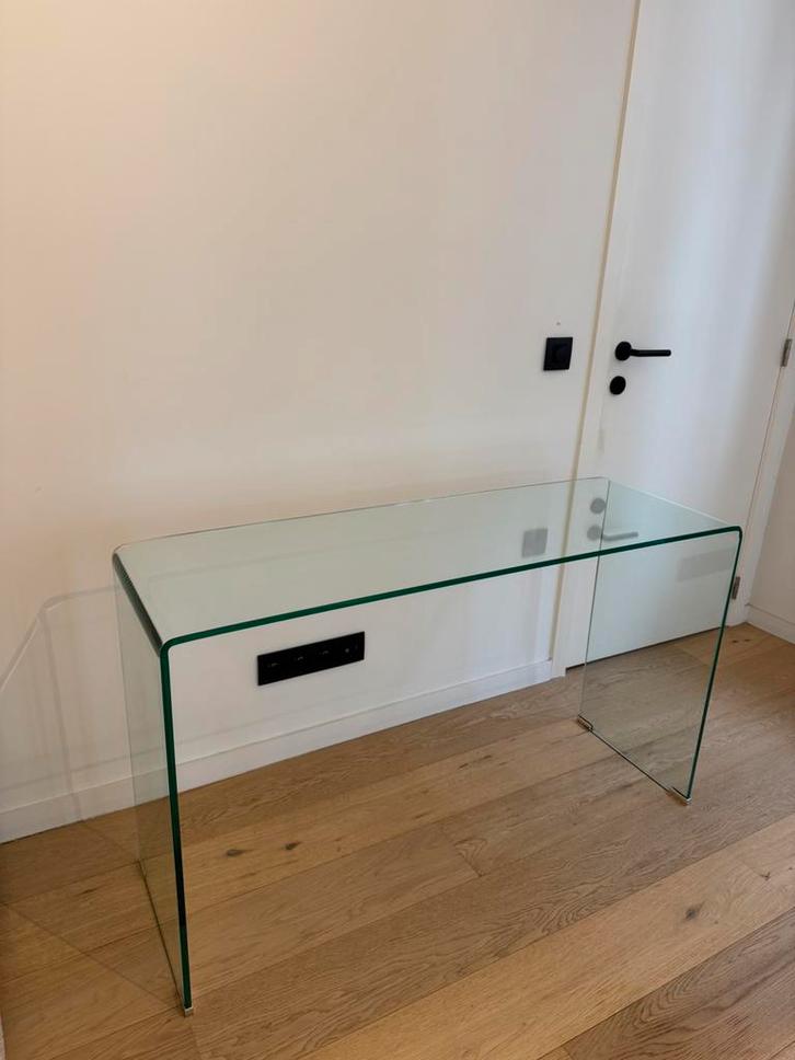 Wandtafel, Huis en Inrichting, Tafels | Sidetables, Zo goed als nieuw, Glas, Ophalen