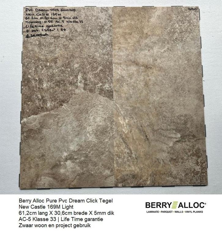 Pvc dream click New Castle 369M tegen inkoop prijs €17,95m2, Huis en Inrichting, Stoffering | Vloerbedekking, Nieuw, Laminaat