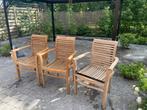 3 teak stoelen, Jardin & Terrasse, Accessoires mobilier de jardin, Utilisé, Enlèvement ou Envoi