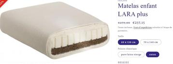 Matelas lit enfant bio 60X120 (Prolana) beschikbaar voor biedingen