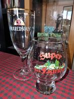 2 Super des Fagnes en Maredsous bierglazen, Glas, Glas of Glazen, Gebruikt, Ophalen of Verzenden