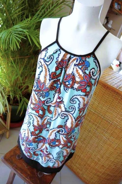 vintage dressing natuurlijk mouwloos leuke jurk, Kleding | Dames, Jurken, Zo goed als nieuw, Maat 42/44 (L), Overige kleuren, Knielengte