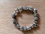 Pandora gevulde armband met zilveren bedels, Handtassen en Accessoires, Armbanden, Gebruikt, Ophalen of Verzenden, Zilver, Zilver