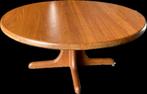 Mid-Century Deens design salontafel / eettafel teak DYRLUND, 100 tot 150 cm, Rond, Teakhout, Ophalen of Verzenden