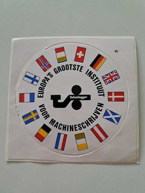 Vintage Sticker - Scheidegger - Instituut Machineschrijven, Verzamelen, Stickers, Zo goed als nieuw, Bedrijf of Vereniging, Ophalen of Verzenden