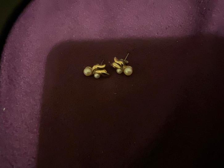 Boucles d'oreilles avec deux perles, Bijoux, Sacs & Beauté, Boucles d'oreilles, Comme neuf, Envoi