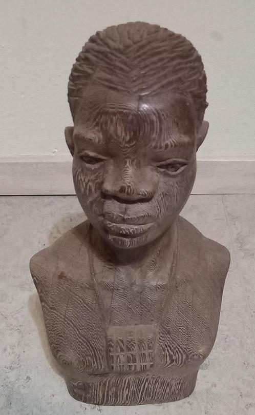 Zeer mooie Afrikaanse buste "GRÉGOIRE MASSENGO", Antiek en Kunst, Kunst | Beelden en Houtsnijwerken, Ophalen
