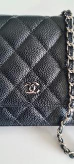 Portefeuille CHANEL sur chaîne caviar noir — état neuf, Bijoux, Sacs & Beauté, Sacs | Sacs Femme, Enlèvement ou Envoi, Neuf, Noir