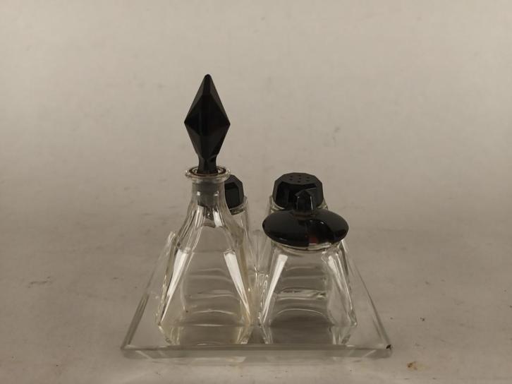 Tafelsetje art deco 100% glas! / alles aan - 50%, Antiek en Kunst, Antiek | Glaswerk en Kristal, Ophalen of Verzenden