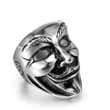 Anonymous ring rvs edelstaal, Neuf, Femme ou Homme, Fer ou Acier, Argent