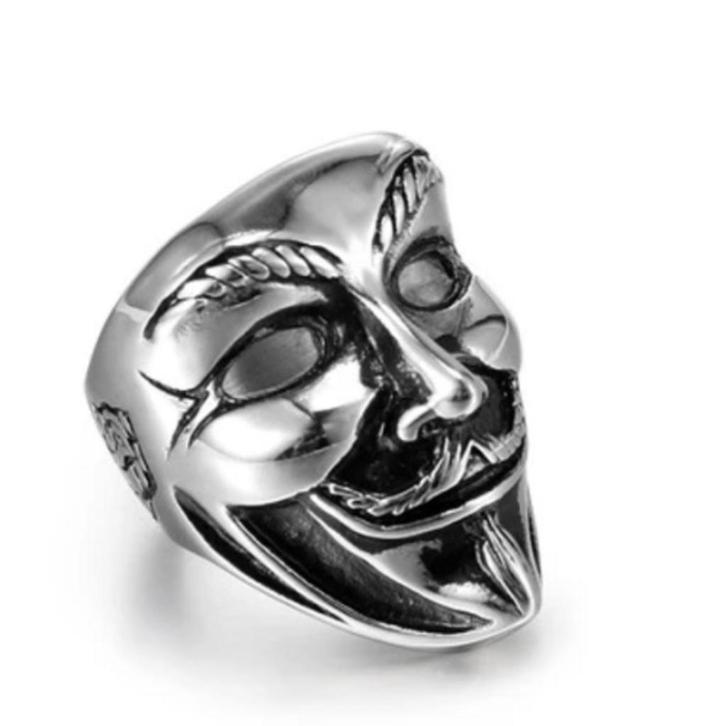 Anonymous ring rvs edelstaal, Bijoux, Sacs & Beauté, Bagues, Neuf, Femme ou Homme, Argent, Fer ou Acier, Envoi