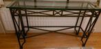Console van glas en metaal, Ophalen, Gebruikt, 100 tot 150 cm, Glas