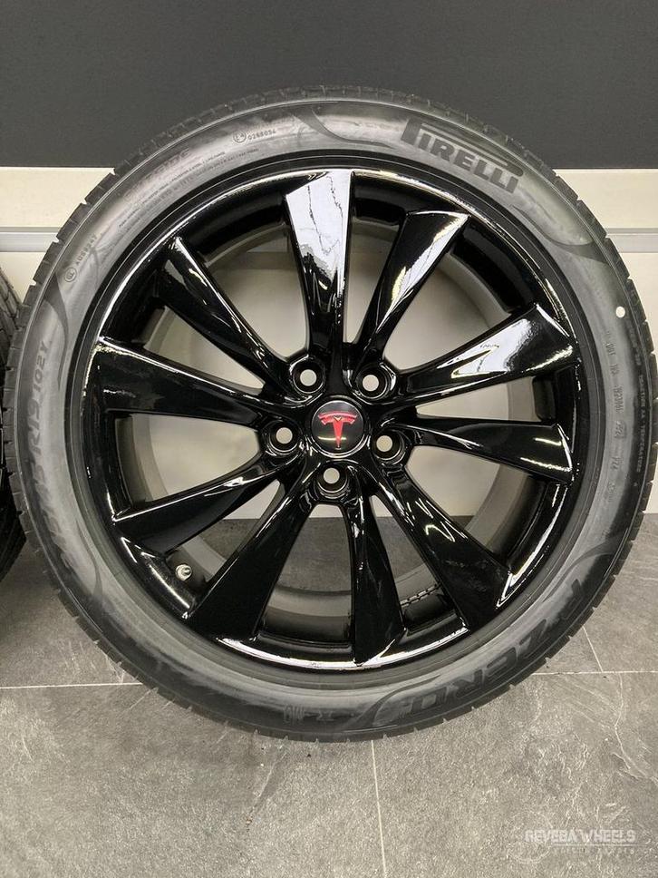 19” originele Tesla Model S velgen + nieuwe banden 5x120 102, Auto-onderdelen, Banden en Velgen, Banden en Velgen, Zomerbanden