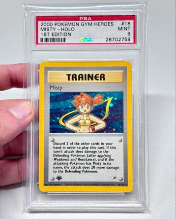 Misty 1st edition Holo PSA 9 Gym Heroes 18/132 Pokemon Rare beschikbaar voor biedingen