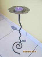 Bougeoir en fer forgé sur pied Design, Neuf, Gris, Métal, Chandelier