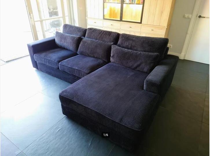 Zeer comfortabele zwarte bank/black sofa 2,75 x 1,73 m, Huis en Inrichting, Zetels | Zetels, Zo goed als nieuw, Hoekbank, Vierpersoons of meer