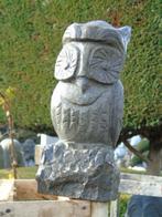 statue un hibou taillé dans la masse en pierre bleu ..., Jardin & Terrasse, Animal, Pierre, Enlèvement ou Envoi, Neuf