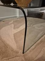 Salontafel in glas, Huis en Inrichting, Tafels | Salontafels, Ophalen, Minder dan 50 cm, Vierkant, Minder dan 50 cm