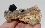 ROOKKWARTS, TOERMALIJN en HYALIET uit Erongo in NAMIBIE, Verzamelen, Ophalen of Verzenden, Mineraal