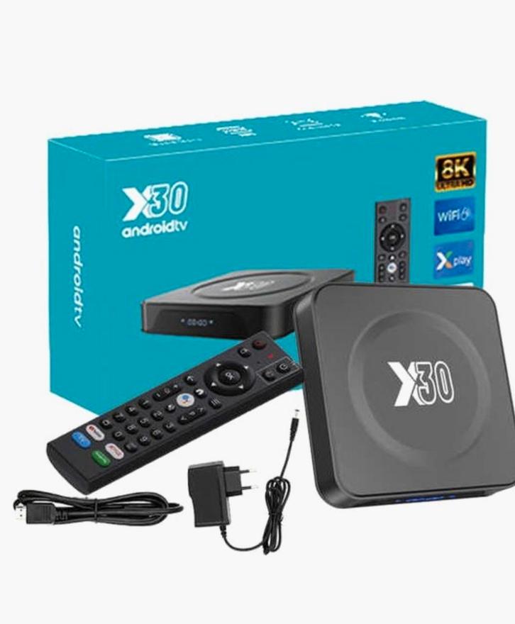 Android 12 X30 4K doos bluetooth, Audio, Tv en Foto, Mediaspelers, Nieuw, Minder dan 500 GB, HDMI, USB 2.0, Optische audio, Ophalen