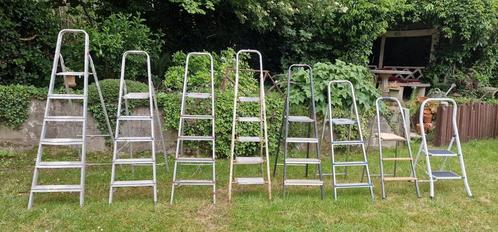 Set van 8 trapladders, Doe-het-zelf en Bouw, Ladders en Trappen, Gebruikt, Ladder, Ophalen