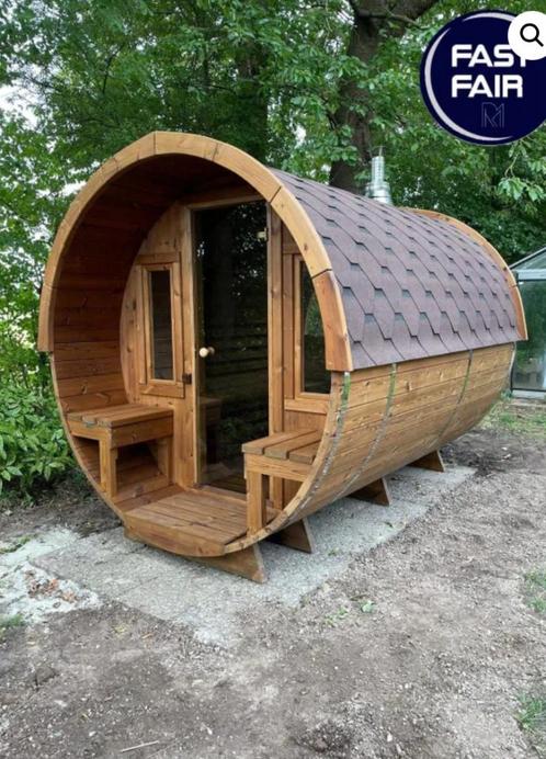 Barrelsauna | thermowood | op maat gemaakt, Sport en Fitness, Sauna, Nieuw, Complete sauna, Fins of Traditioneel, Ophalen of Verzenden