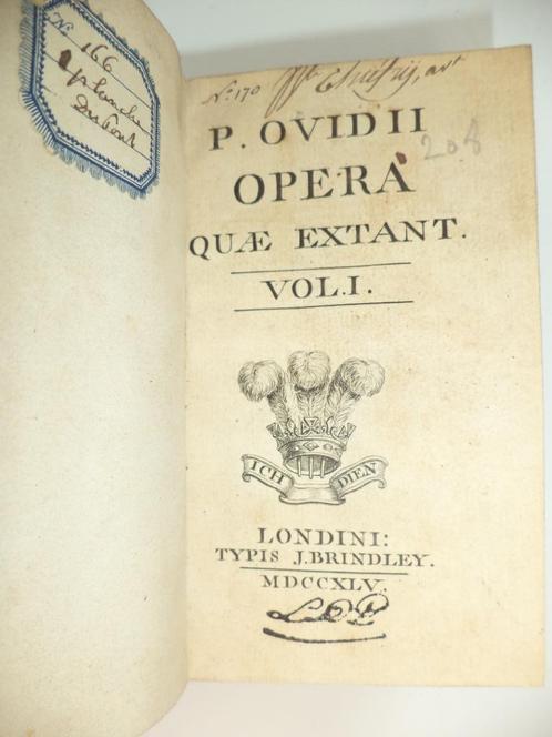 1745 OVIDIUS Metamorfosen P. Ovidii Opera quae extant London, Antiek en Kunst, Antiek | Boeken en Manuscripten, Ophalen of Verzenden