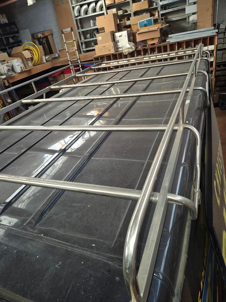 Inox dakdrager en ladder voor Ford Transit L2H2, Auto diversen, Dakdragers, Zo goed als nieuw, Ophalen