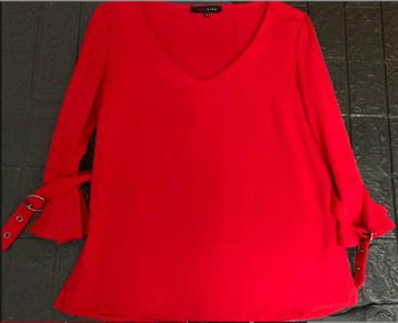 Lolaliza - rode blouse met gespen -maat 34-xs -Nieuw beschikbaar voor biedingen