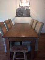 zware tafel teak 2.10 x 0.90m, Ophalen, Teakhout, 200 cm of meer, 50 tot 100 cm