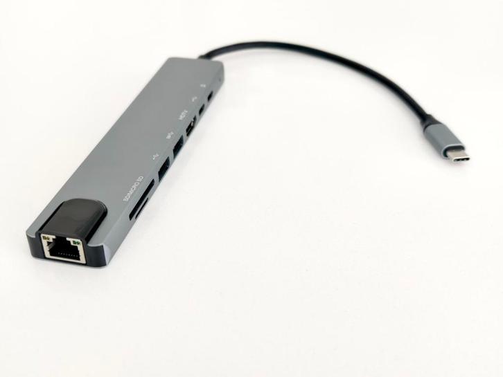USB C Hub 3.0 – 8 Poorten (nieuw), Computers en Software, Dockingstations, Nieuw, Docking station, Laptop, Tablet, Telefoon, Ophalen of Verzenden