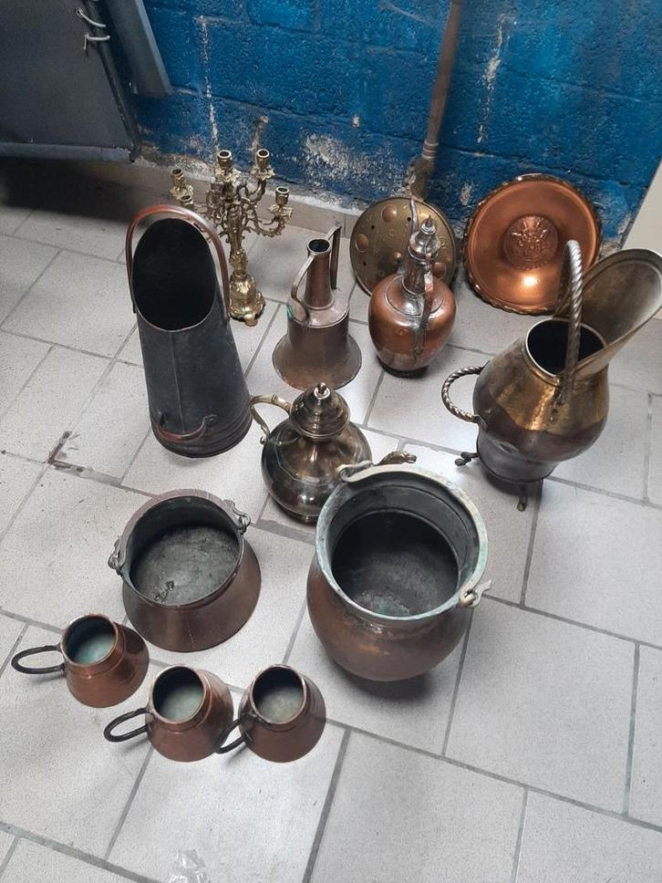 Mooie set van 14 stuks messing voor decoratie, Antiek en Kunst, Antiek | Brons en Koper, Koper, Ophalen