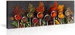 Nieuw canvas schilderij panorama Kruiden 120 x 40 cm, Verzenden, Nieuw, Rechthoekig Liggend, Met lijst